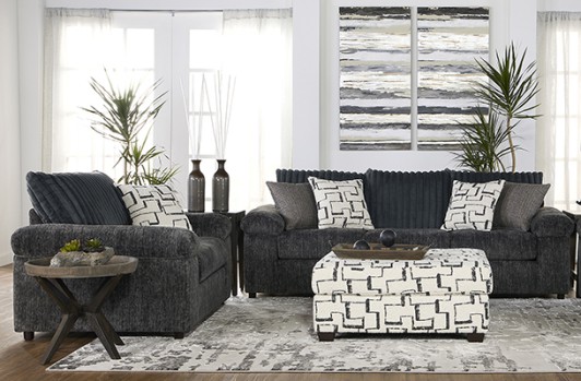 Galactic Charcoal Sofa and Chair